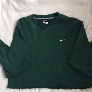 Nike Cropped Crewneck Sweater Green